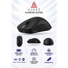 Ajazz AJ199 Nl Ultra PAW3950 8000 Hz Kablosuz Oyuncu Mouse Siyah