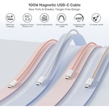 Unitek Unıtek Type-C Manyetik Hızlı Şarj Kablosu Pembe (C14141APK01-1M)