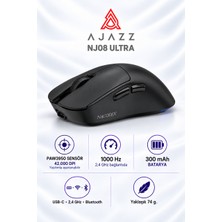 Ajazz NJ08 Ultra PAW3950 1000 Hz Kablosuz Oyuncu Mouse Siyah