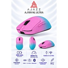 Ajazz AJ199 Nl Ultra PAW3950 8000 Hz Kablosuz Oyuncu Mouse Pembe