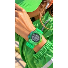 Jaga Chrono Su Geçirmez Kronometreli Neon Yeşil Dijital Kadın Kol Saati