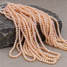 Yaşam Tohumu Inci Dizi Gümüş Yansımalı Pembe 4*3mm – Doğal Doku Royal Seri (63320)