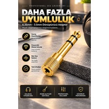 6.35MM 3.5mm Ses Dönüştürücü Adaptör Altın Kaplama Premium Metal