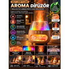 Azurtech Salt Lamp Flame Aroma Difüzör Himalaya Tuz Lambası Efektli Hava Nemlendirici