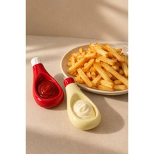 Atiye Studio 2'li Ketçap Mayonez Tasarımlı Sosluk Seti – Patates Kızartması ve Dip Sos Servisliği