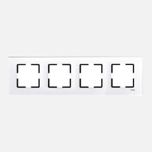Viko Novella Glass Flat White 4-Gang Frame