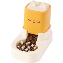 Senye Kedi Şekilli Hazneli Mama Kabı Manuel Mama Dispenseri Besleyici 25X13X23.5 cm