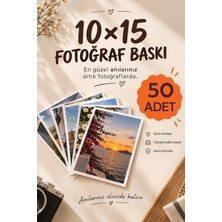 Terakki Parlak Fotoğraf Baskısı 50 Adet  10X15 Ebat 260 gr Yüksek Kalite Kağıtı