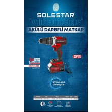 Solestar Akülü Darbeli Matkap 21V Kırmızı