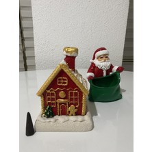 Şeker Evtütsülük ve Sepetli Noel Baba Figürü El Yapımı Dekoratif