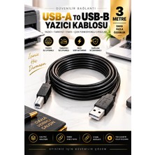 Usb-A To Usb-B Yazıcı Kablosu 3 Metre Yazıcı Tarayıcı Bağlantı Kablosu