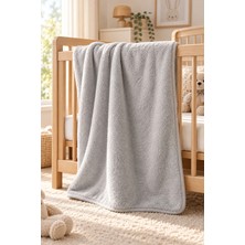 Senpai Wellsoft Bebek Çocuk Battaniyesi 100X150CM Çift Taraflı Kundak Puset Örtüsü Yumuşak | Açık Gri