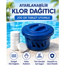Havuz & Jakuzi Klor Dağıtıcı – 200 gr Tablet Uyumlu Yüzer Dispenser- Koyu Mavi