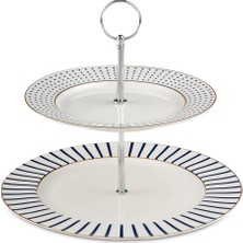 Jumbo Navy Blue Two-Tier Serving Stand - Blue