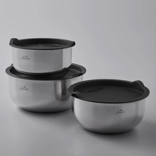 Jumbo New Globe Steel Midi Storage And Mixing Bowl Set Of 3