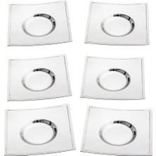 Jumbo Timeless Cubic 6-Piece Tea Saucer Set - Steel