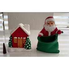 Yılbaşı Evi Tütsü ve Sepetli Noel Baba Dekoratif Biblo
