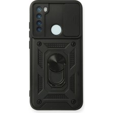 Trend Kapında Xiaomi Redmi Note 8 Kılıf Pars Lens Yüzüklü Silikon - Siyah