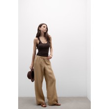 Intimissimi The Pure Linen Drawstring Linen Canvas Long Pants