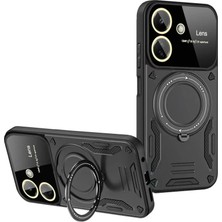 Trend Kapında Xiaomi Redmi 13C Kılıf Joy Lens Standlı Kapak - Siyah