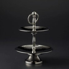 Jumbo Queeny Two-Tier Serving Stand - Silver