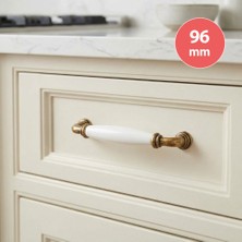 Eym Porselen Mobilya Dolap Kulp 96 mm Antik Sarı