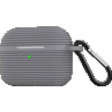 Trend Kapında Apple Airpods Pro 3 (3.nesil) Raven Silikon Kılıf - Gri