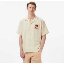 United Unıted4 Classic Fit Men's Cream Shirt