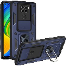 Trend Kapında Xiaomi Redmi Note 9 4g Kılıf Pars Lens Yüzüklü Silikon - Lacivert