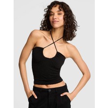 Victoria's Secret Floral Jacquard Low-Cut Halter Top