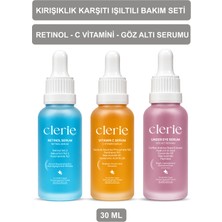 Clerie 3'lü Serum Seti - Retinol Serum, C Vitamini Serumu ve Göz Altı Serumu