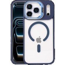Trend Kapında Joko Apple iPhone 17 Pro Max Remim Lensli Magsafe Standlı Kapak - Lacivert