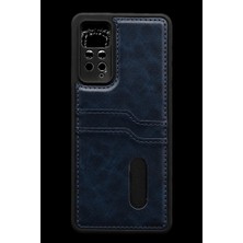 Trend Kapında Xiaomi Redmi Note 12 Pro 4g Kılıf Sara Kartvizitli Deri Kılıf - Lacivert