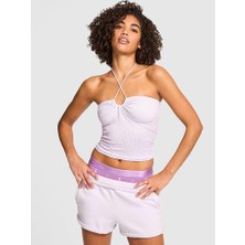 Victoria's Secret Floral Jacquard Low-Cut Halter Top