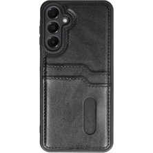 Trend Kapında Samsung Galaxy A26 Kılıf Sara Kartvizitli Deri Kılıf - Siyah