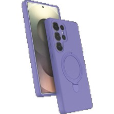 Trend Kapında Samsung Galaxy S23 Ultra Regal Magsafe Standlı Kapak - Lila