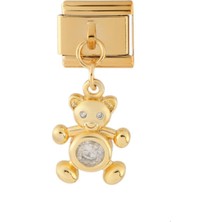 Costurera GOLD TAŞLI AYICIK ÇELİK CHARM