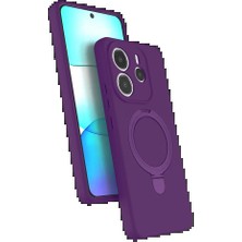 Trend Kapında Xiaomi Redmi Note 14 4g Regal Magsafe Standlı Kapak - Derin Mor