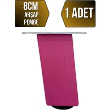 GOLDENWOODEN Kale Eğimli Ayarlı Ahşap Ayak Mobilya Masa ve Dolap Ayağı(Pembe)