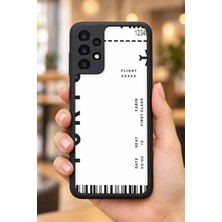 BG AKSESUAR Samsung Galaxy A13 Uyumlu Uçakbileti Desenli Kamera Korumalı Darbelere Dayanıklı Kılıf