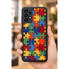 BG AKSESUAR Samsung Galaxy A23 Uyumlu Yapboz Desenli Kamera Korumalı Darbelere Dayanıklı Kılıf