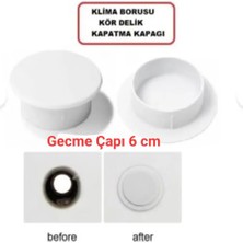 MKS Klima Borusu ( Kör Delik ) Kapatma Kapağı Menfez Düz Model Beyaz Renk