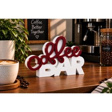 Bct Craft |coffee Bar Yazısı Dekoratif Kahve Barı Masaüstü Süsü – Coffee Bar Yazılı Dekoratif Obje – Kafe, Ev ve Iş Yeri Dekoru – 3D Baskı