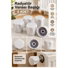 Ziverbey 5 Adet Radyatör Vanası Başlığı Beyaz