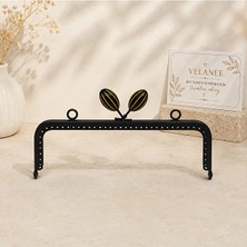 Velanee Siyah Badem Kilitli Metal Çanta Bursu 20 cm – Örgü ve El Yapımı Çanta Çerçevesi