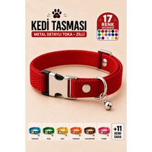 Pompiti Kedi Tasması Ayarlanabilir Sesli Çıngıraklı Boyun Tasması Kırmızı