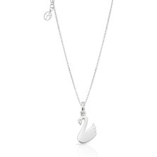 Oya Silver Minimal Gümüş Kuğu Kolye 2x1.2cm [OYOT432]