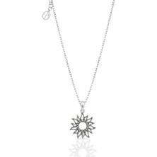 Oya Silver Antik Güneş Gümüş Kolye 2.2x1.8 cm [OYOT447]