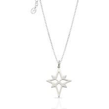 Oya Silver Kutup Yıldızı Gümüş Kolye 3.2x2.1 cm [OYOT446]
