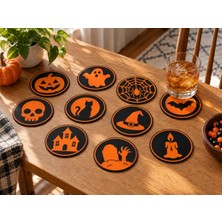 Nokta Labs Halloween Drink Coasters-Cadılar Bayramı Temalı Bardak Altlığı Seti 10'lu